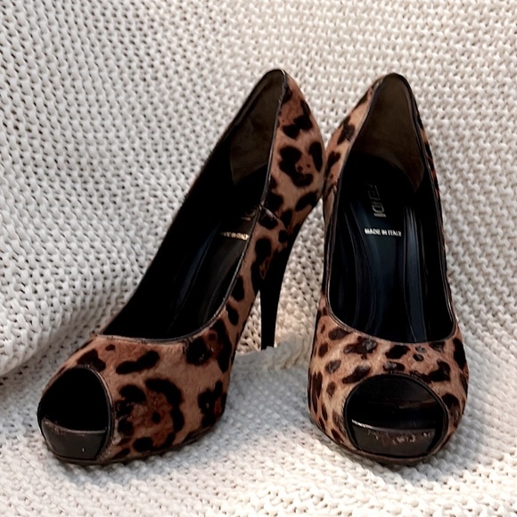 Fendi Ponyhair Peep-toe Pumps - Picture 1 of 7